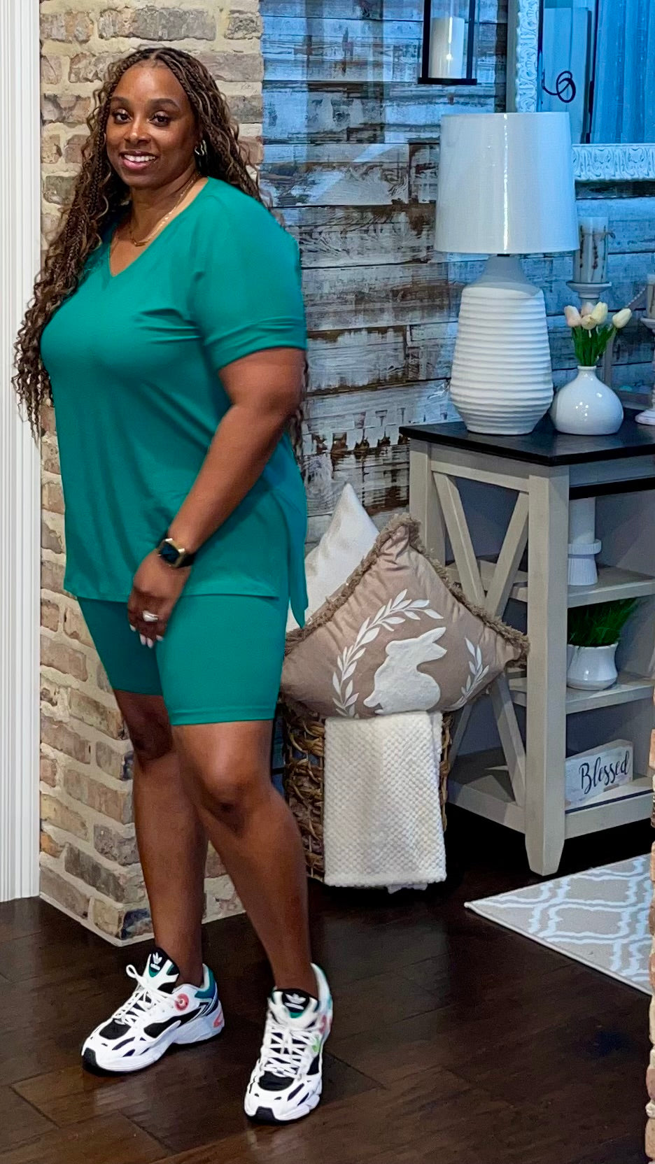 Spring Biker Shorts Set (Forest) S-3X plus