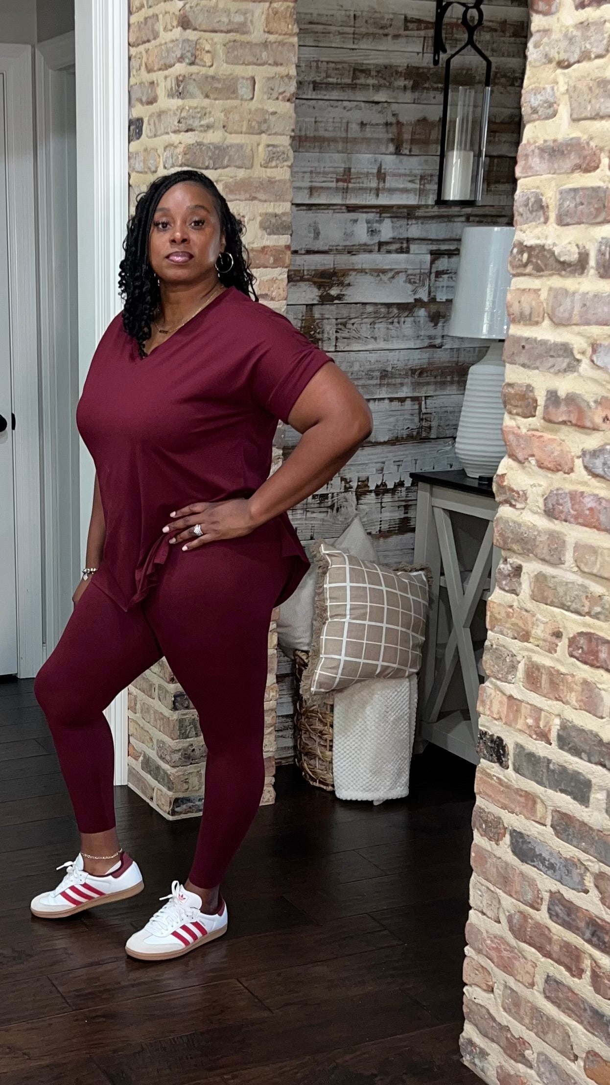Basic Fall Set (S-3X plus) burgundy 