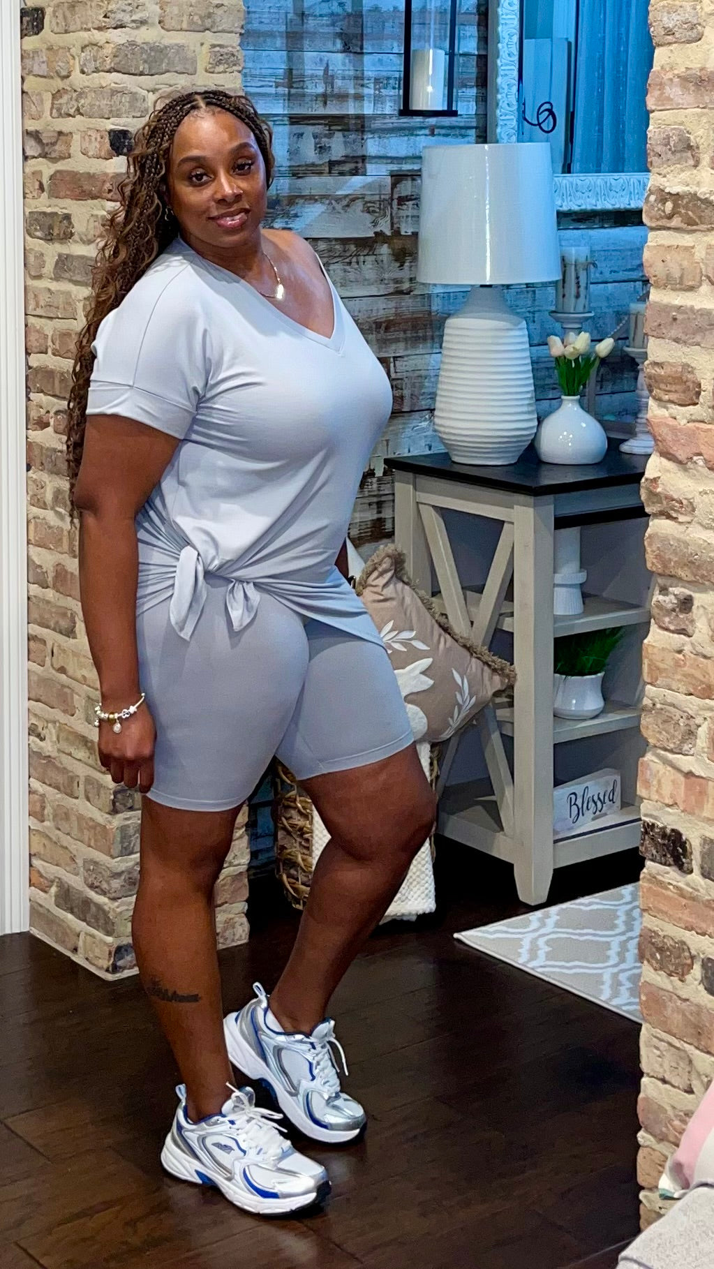 Spring Biker Shorts Set (Grey) S-XL