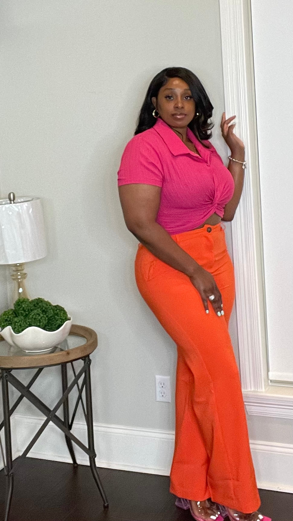 Business n Pleasure Pants (2 colors) orange/pink