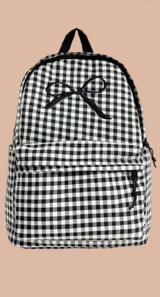 Bow Checkered Backpack